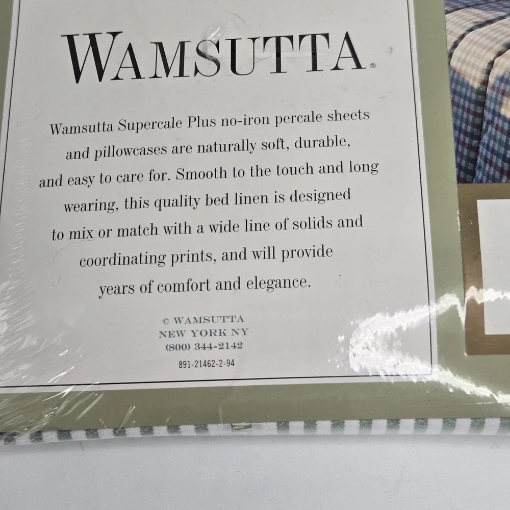 Wamsutta Supercale Plus Green Oxford Stripe Twin Fitted Sheet NEW VINTAGE